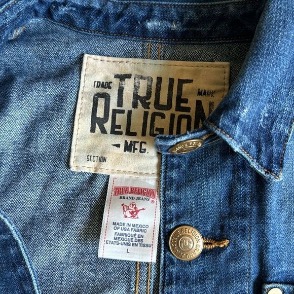 True Religion Youth Unisex Jean Jacket Size Large - Picture 3 of 6